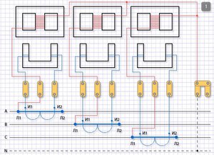 Схема підключення трифазного лічильника